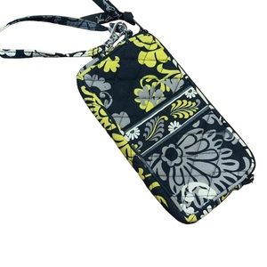 Vera Bradley Wristlet Quilted Yellow Black Grey Wallet Purse